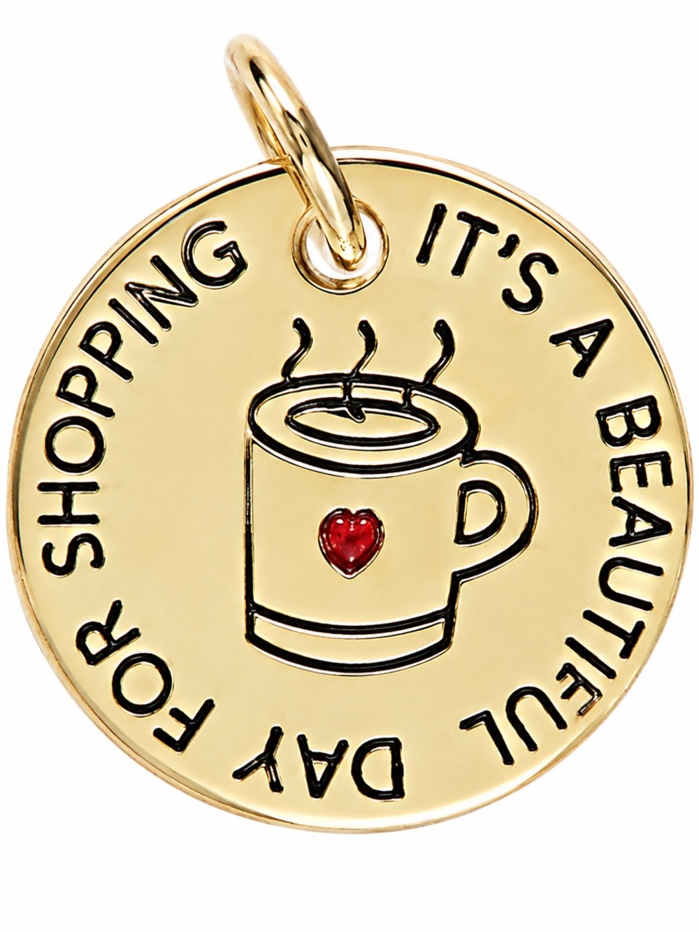 Effy It’s a Beautiful Day for Shopping Charm Gold Tone Necklace Pendant Gift - Picture 2 of 5